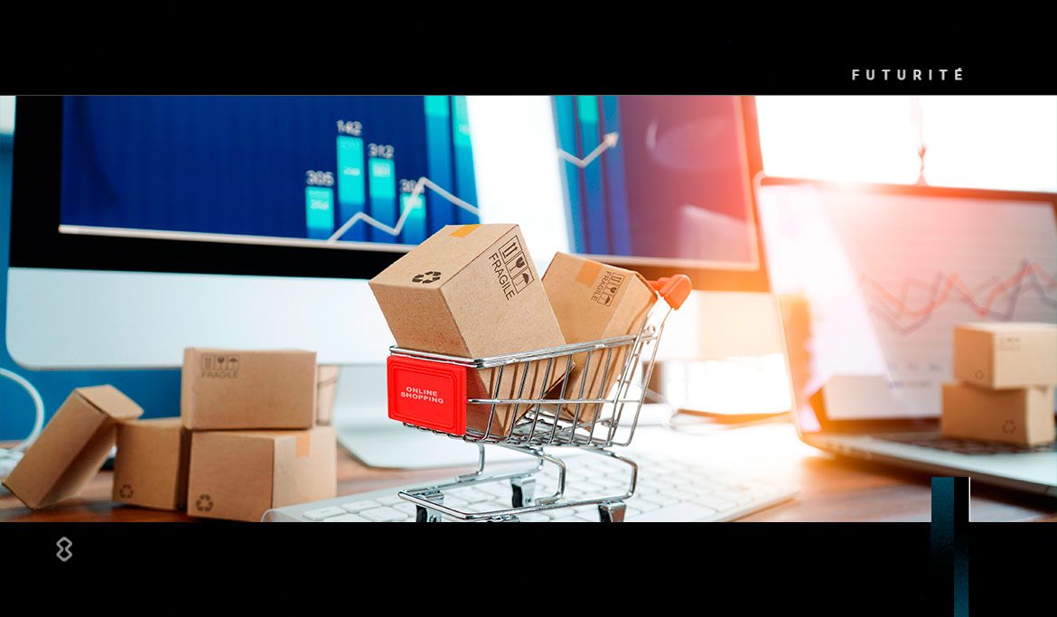 carrito de compras, monitor, cajas, venta